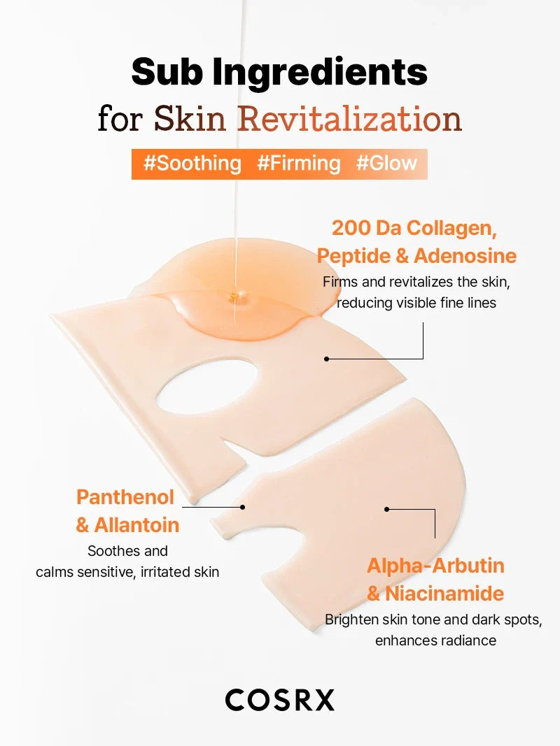 ($80+ Free Gift) COSRX 5 PDRN Hyaluronic Acid Vital Hydrating Hydrogel Mask