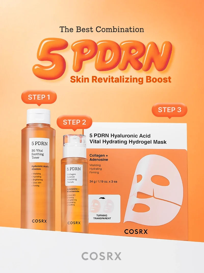 ($80+ Free Gift) COSRX 5 PDRN Hyaluronic Acid Vital Hydrating Hydrogel Mask